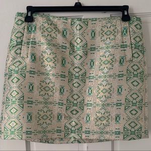 Metallic Brocade J.Crew Mini Skirt